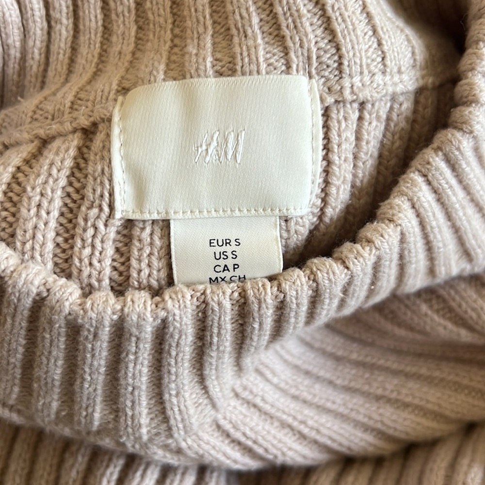 H&M Ribbed Sweater Light Beige - Picture 5 of 6
